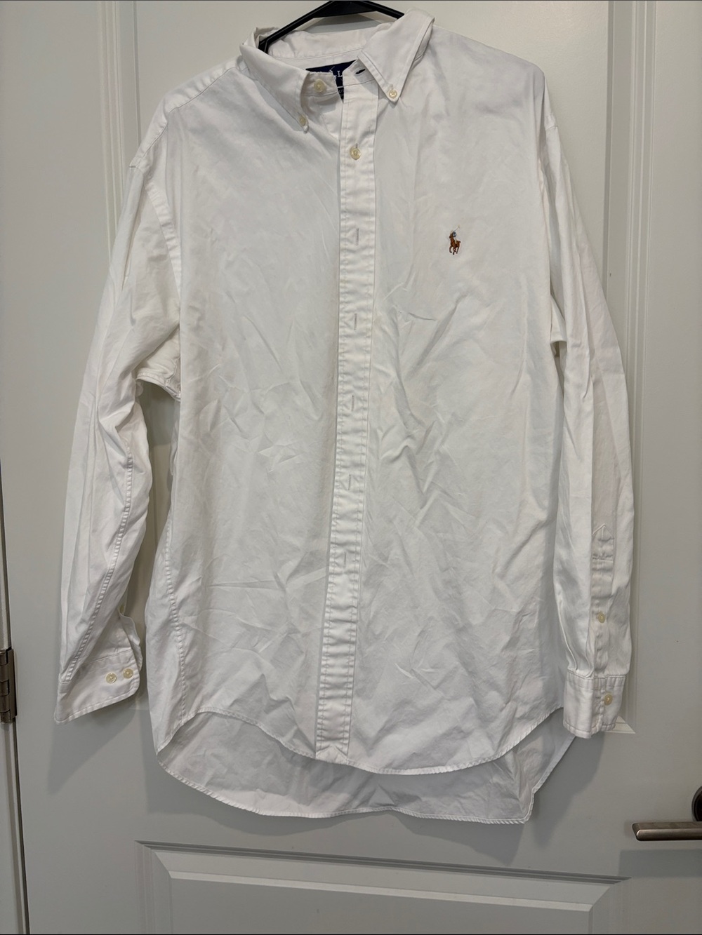 Ralph Lauren White Long-Sleeve Button-Down Oxford Shirt